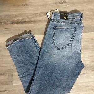 KUT from the Kloth Women's Light Wash Crop Straight Jeans - Light Blue